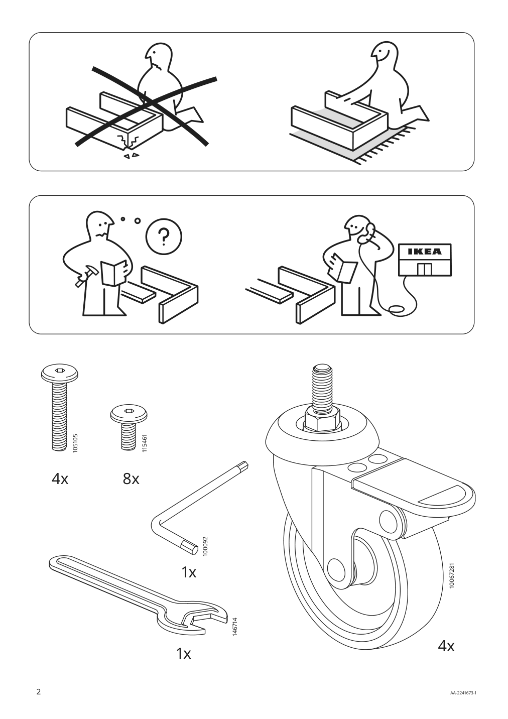 Assembly instructions for IKEA Elloven whiteboard noticeboard with casters white | Page 2 - IKEA ELLOVEN whiteboard/noticeboard with casters 704.747.69