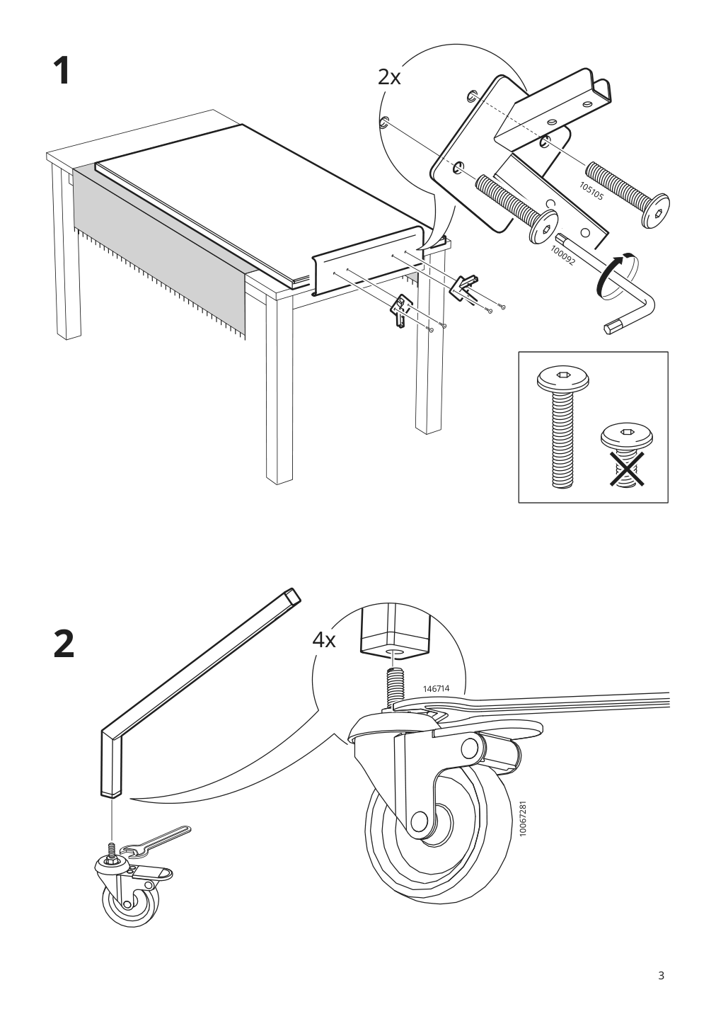 Assembly instructions for IKEA Elloven whiteboard noticeboard with casters white | Page 3 - IKEA ELLOVEN whiteboard/noticeboard with casters 704.747.69