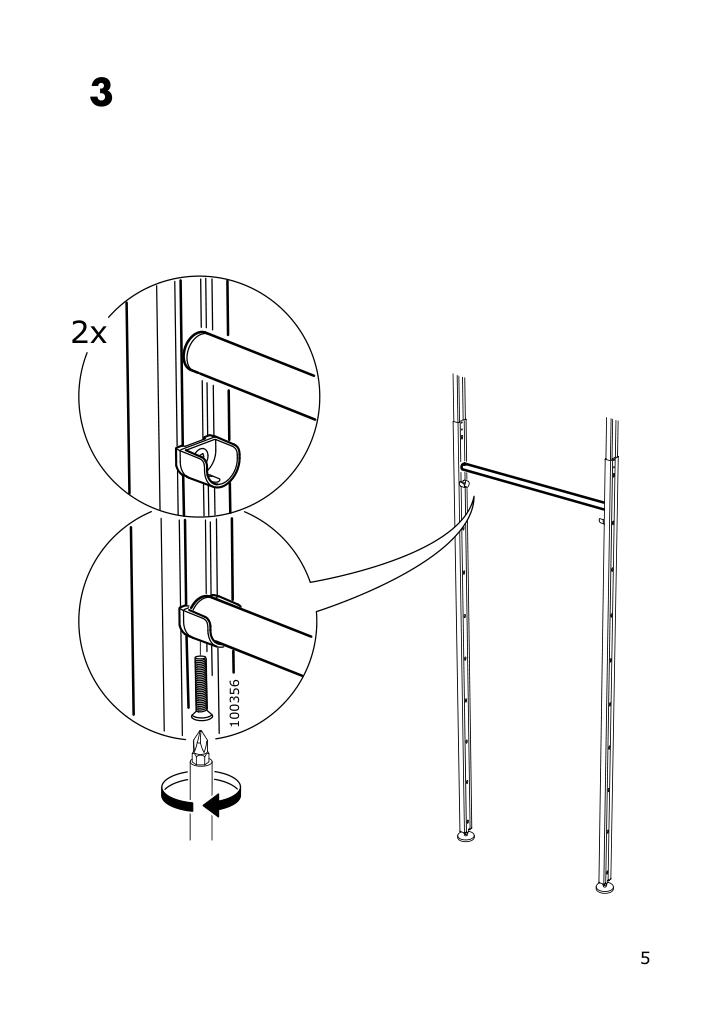 Assembly instructions for IKEA Elvarli clothes rail white | Page 5 - IKEA ELVARLI wardrobe combination 091.836.89