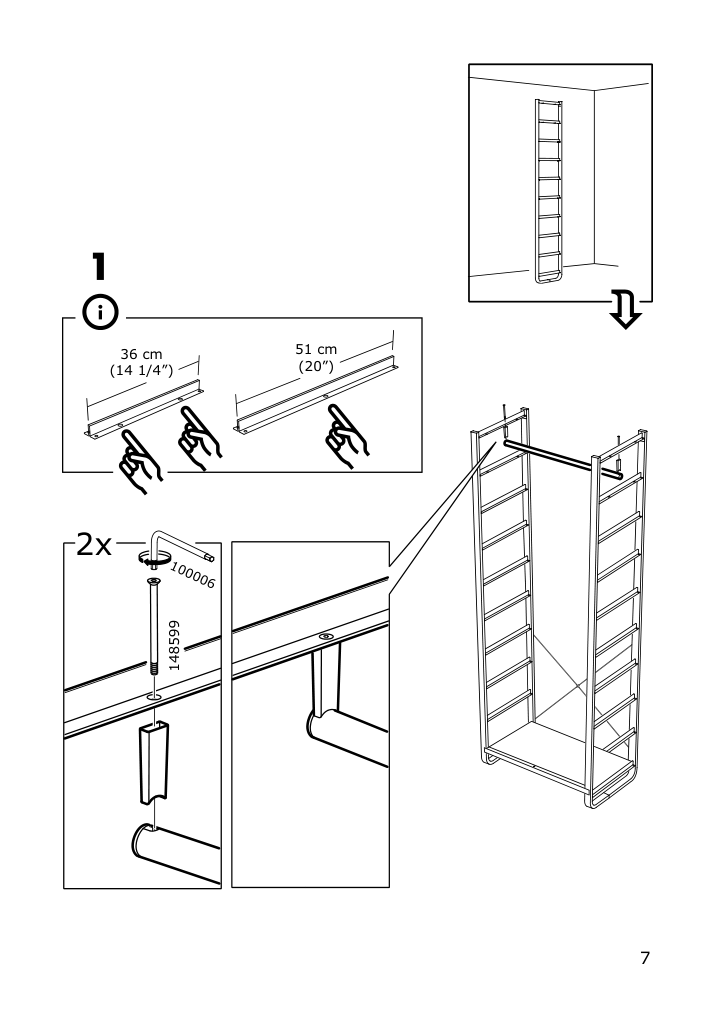 Assembly instructions for IKEA Elvarli clothes rail white | Page 7 - IKEA ELVARLI wardrobe combination 091.581.52