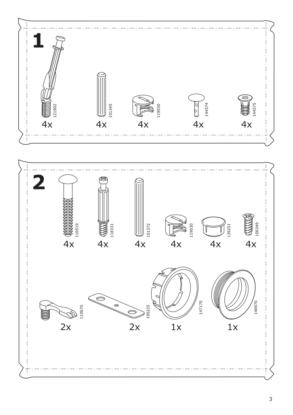 Assembly instructions for IKEA Elvarli drawer white | Page 3 - IKEA ELVARLI wardrobe combination 091.836.89