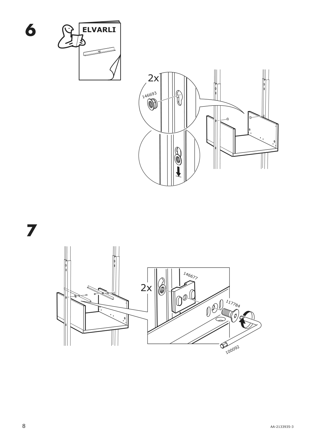 Assembly instructions for IKEA Elvarli drawer white | Page 8 - IKEA ELVARLI wardrobe combination 091.836.89