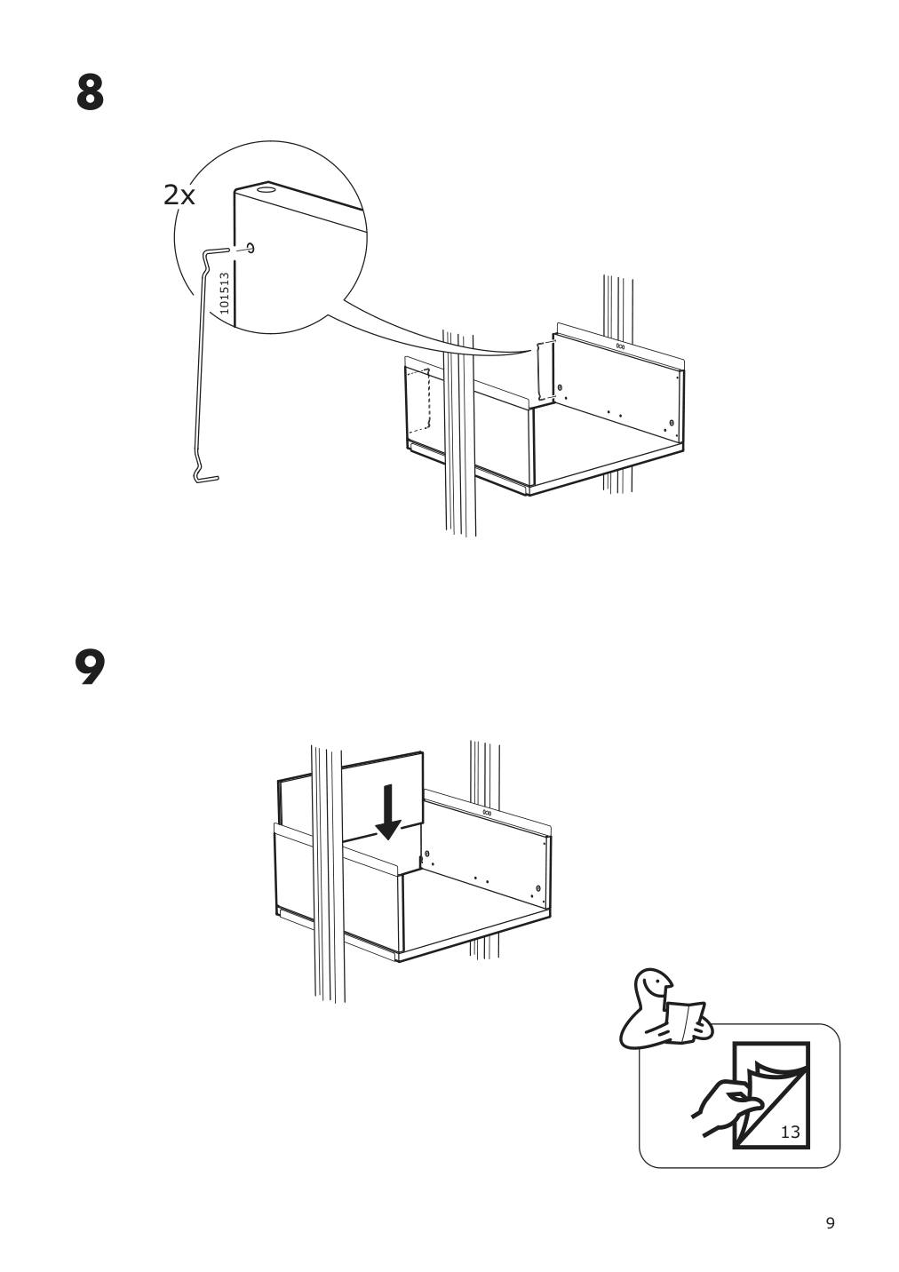 Assembly instructions for IKEA Elvarli drawer white | Page 9 - IKEA ELVARLI wardrobe combination 091.836.89