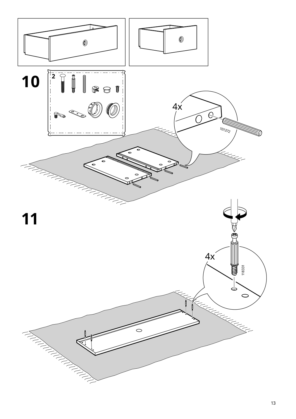 Assembly instructions for IKEA Elvarli drawer white | Page 13 - IKEA ELVARLI wardrobe combination 091.581.52