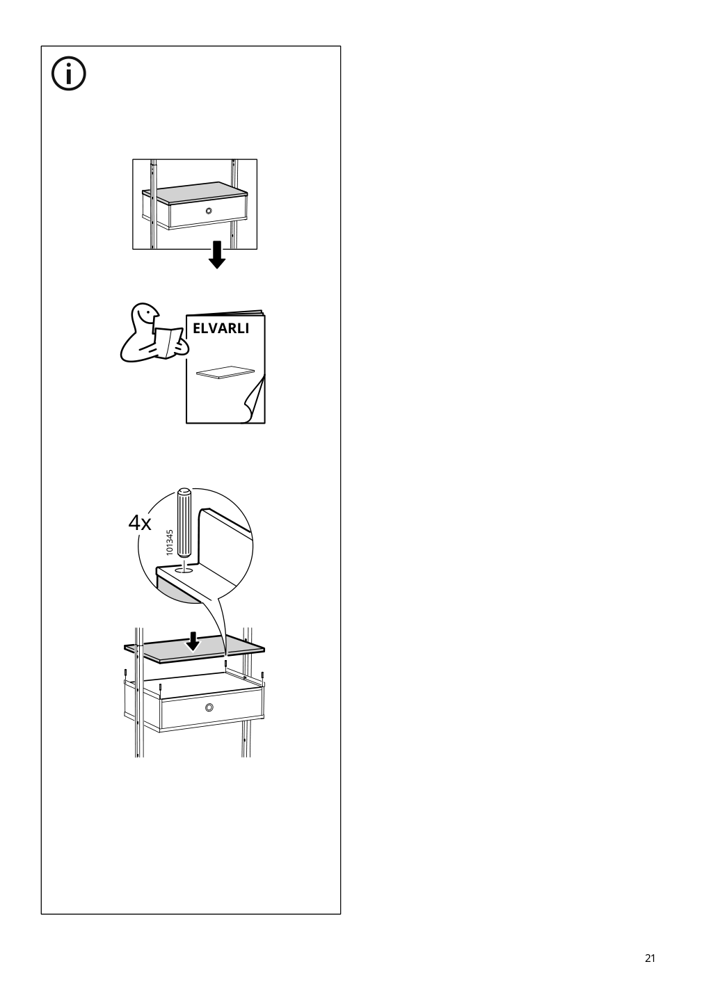 Assembly instructions for IKEA Elvarli drawer white | Page 21 - IKEA ELVARLI open storage combination 091.878.09