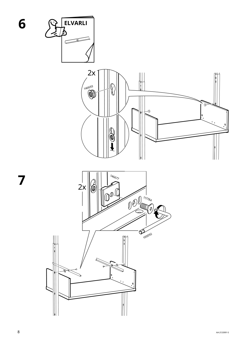 Assembly instructions for IKEA Elvarli drawer white | Page 8 - IKEA ELVARLI wardrobe combination 191.581.56