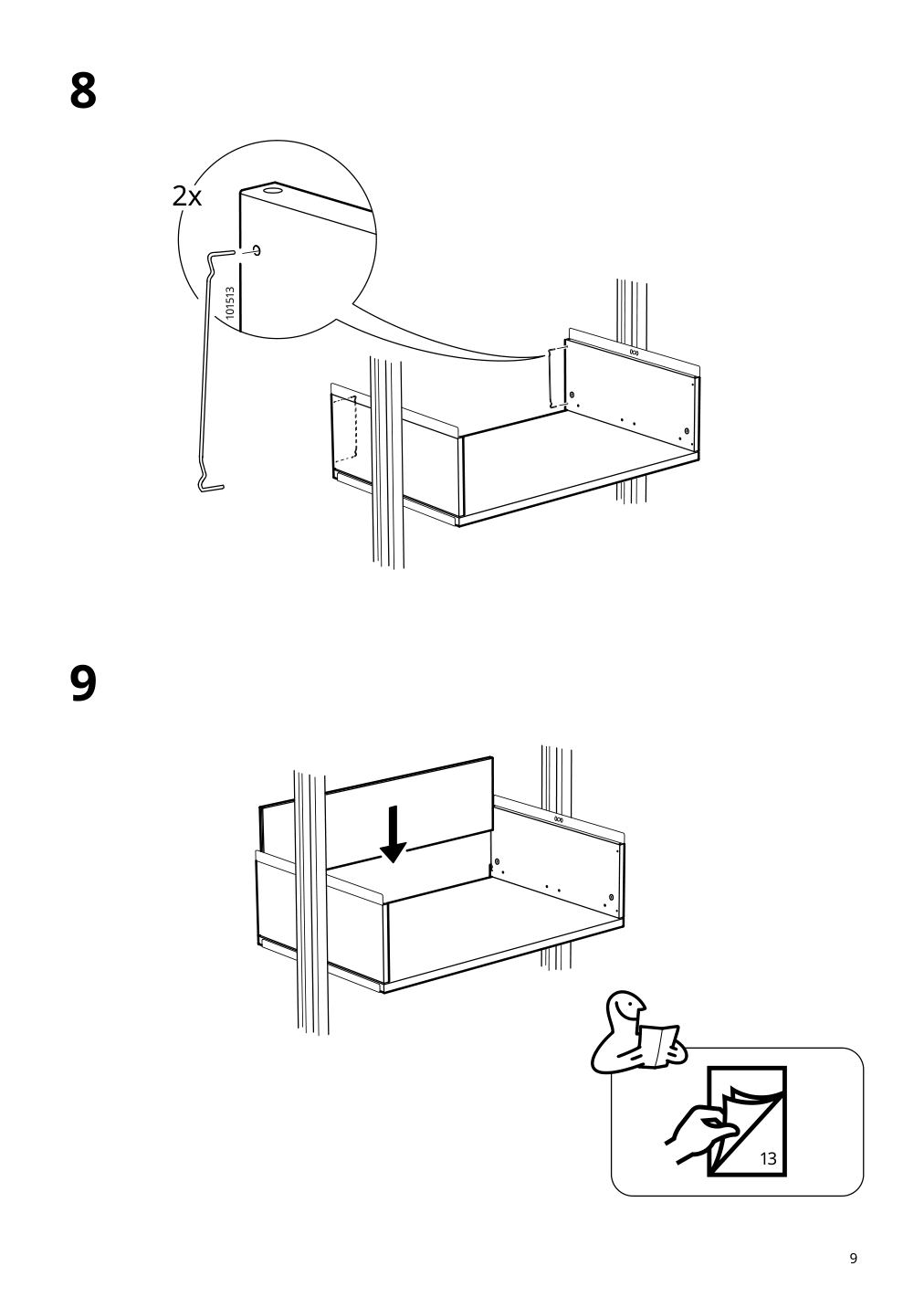 Assembly instructions for IKEA Elvarli drawer white | Page 9 - IKEA ELVARLI wardrobe combination 791.576.01