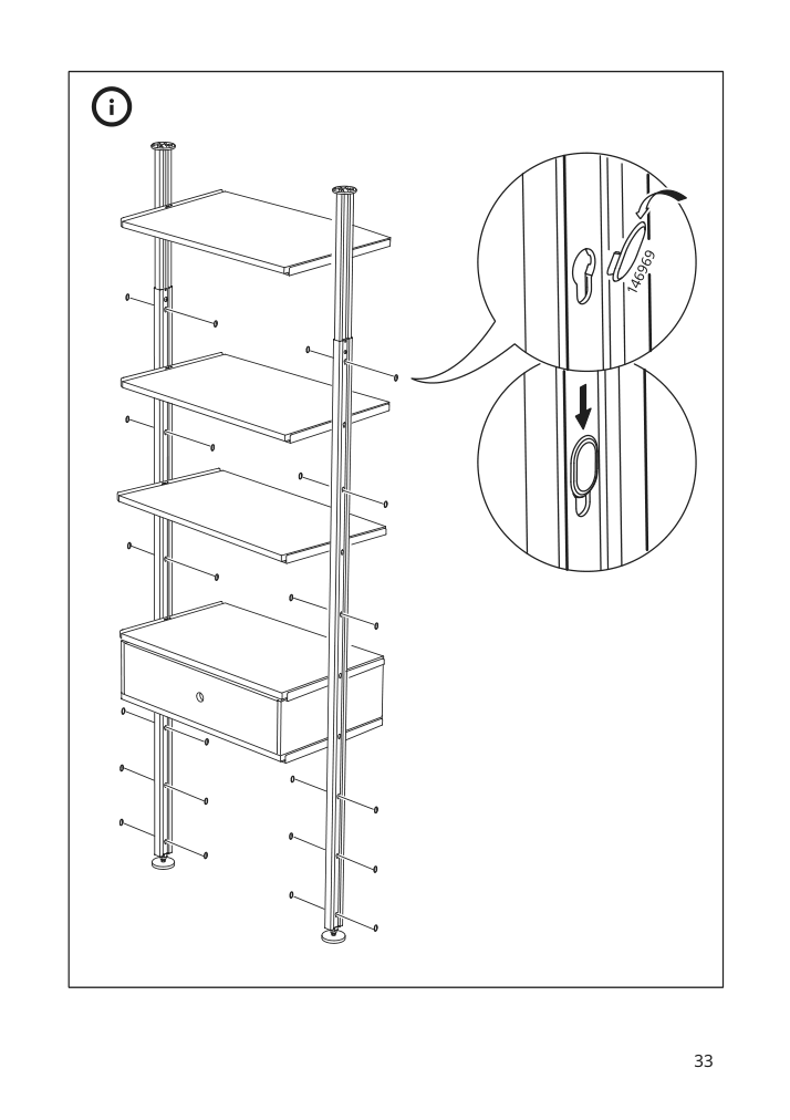 Assembly instructions for IKEA Elvarli post white | Page 33 - IKEA ELVARLI open storage combination 691.573.76