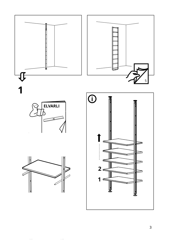 Assembly instructions for IKEA Elvarli shelf bamboo | Page 3 - IKEA ELVARLI wardrobe combination 993.028.95