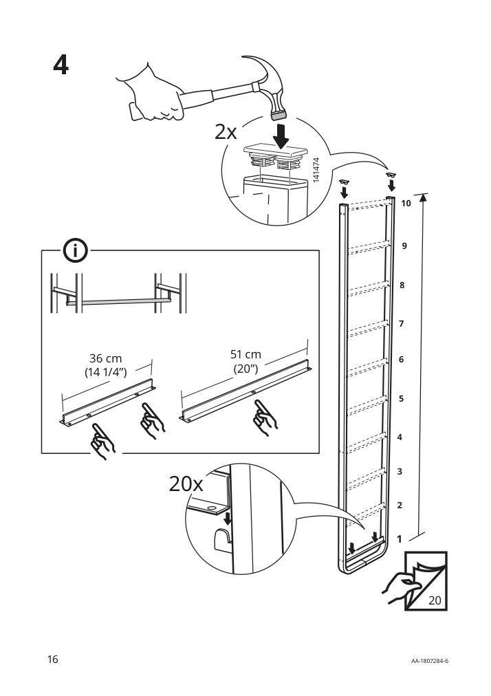 Assembly instructions for IKEA Elvarli side unit white | Page 16 - IKEA ELVARLI wardrobe combination 495.628.24