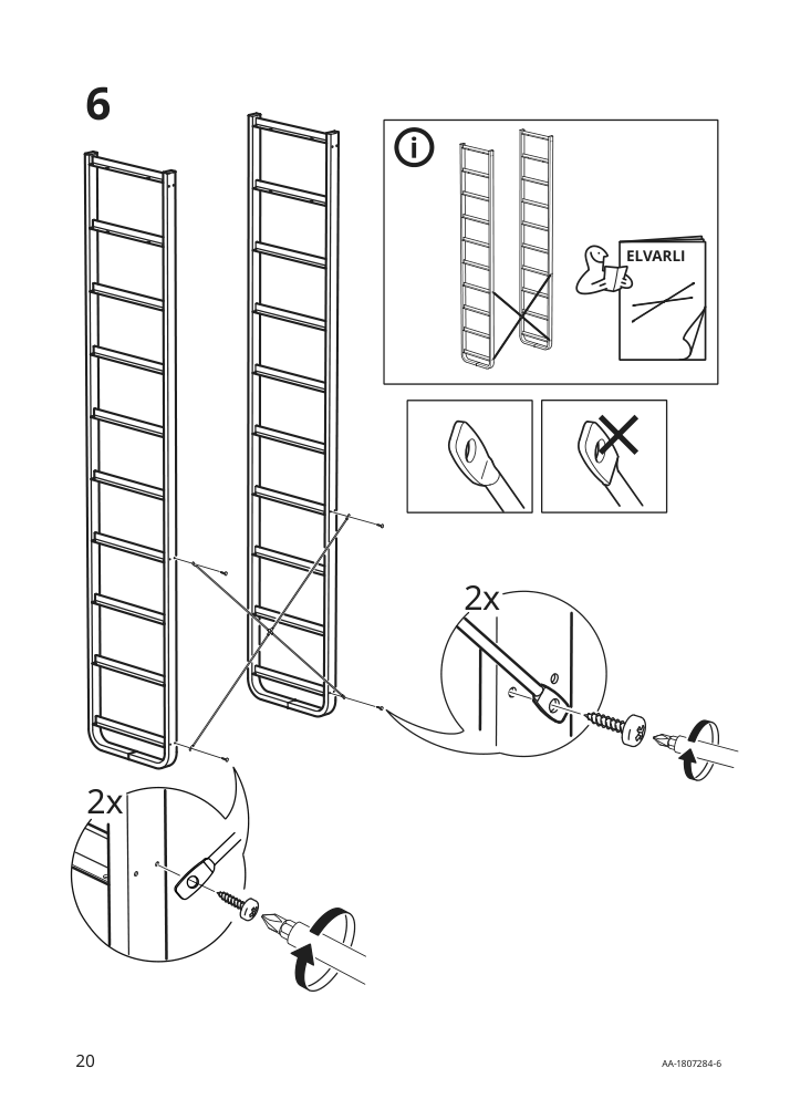 Assembly instructions for IKEA Elvarli side unit white | Page 20 - IKEA ELVARLI wardrobe combination 291.582.12