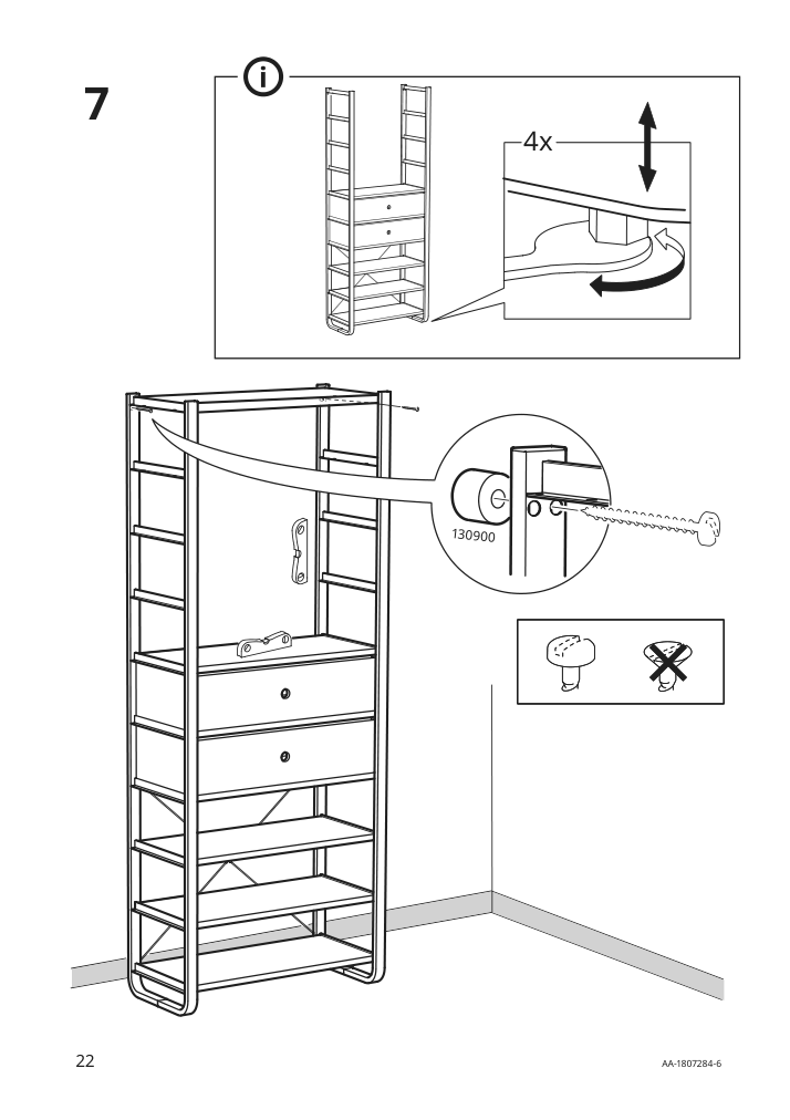 Assembly instructions for IKEA Elvarli side unit white | Page 22 - IKEA ELVARLI wardrobe combination 291.582.12