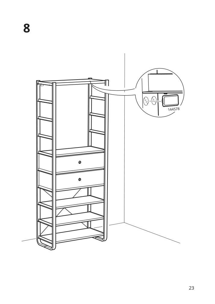 Assembly instructions for IKEA Elvarli side unit white | Page 23 - IKEA ELVARLI wardrobe combination 291.582.12