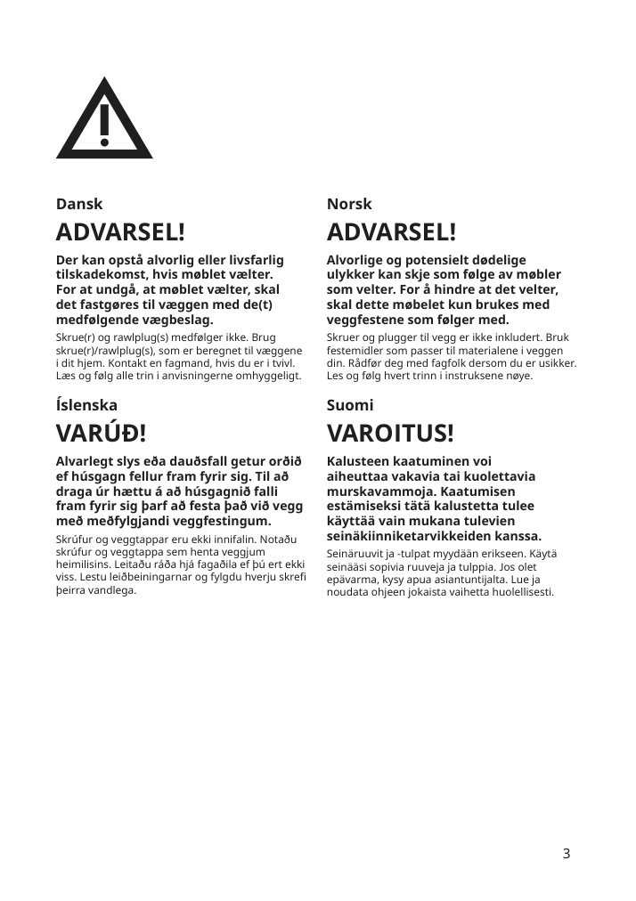 Assembly instructions for IKEA Elvarli side unit white | Page 3 - IKEA ELVARLI wardrobe combination 495.628.24