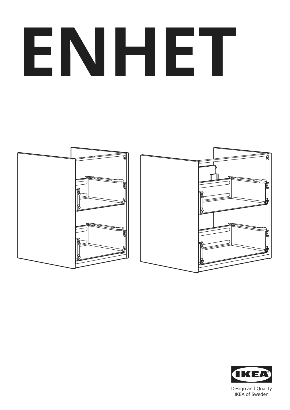 Assembly instructions for IKEA Enhet base cb f sink w 2 drawers gray | Page 1 - IKEA ENHET / TVÄLLEN sink cabinet with 2 drawers 594.378.63