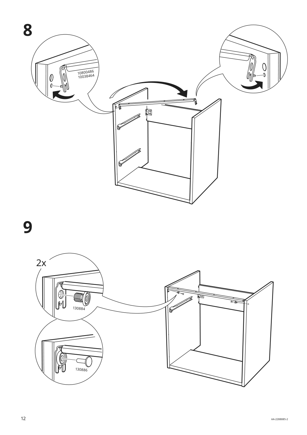 Assembly instructions for IKEA Enhet base cb f sink w 2 drawers gray | Page 12 - IKEA ENHET / TVÄLLEN sink cabinet with 2 drawers 594.378.63