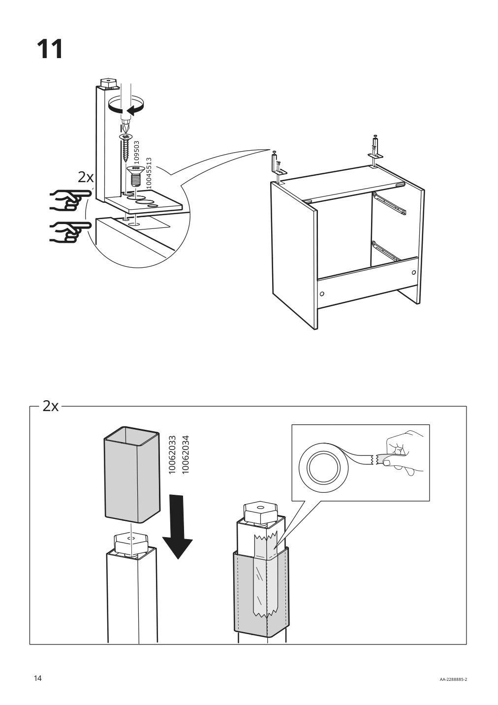 Assembly instructions for IKEA Enhet base cb f sink w 2 drawers gray | Page 14 - IKEA ENHET bathroom 394.408.90