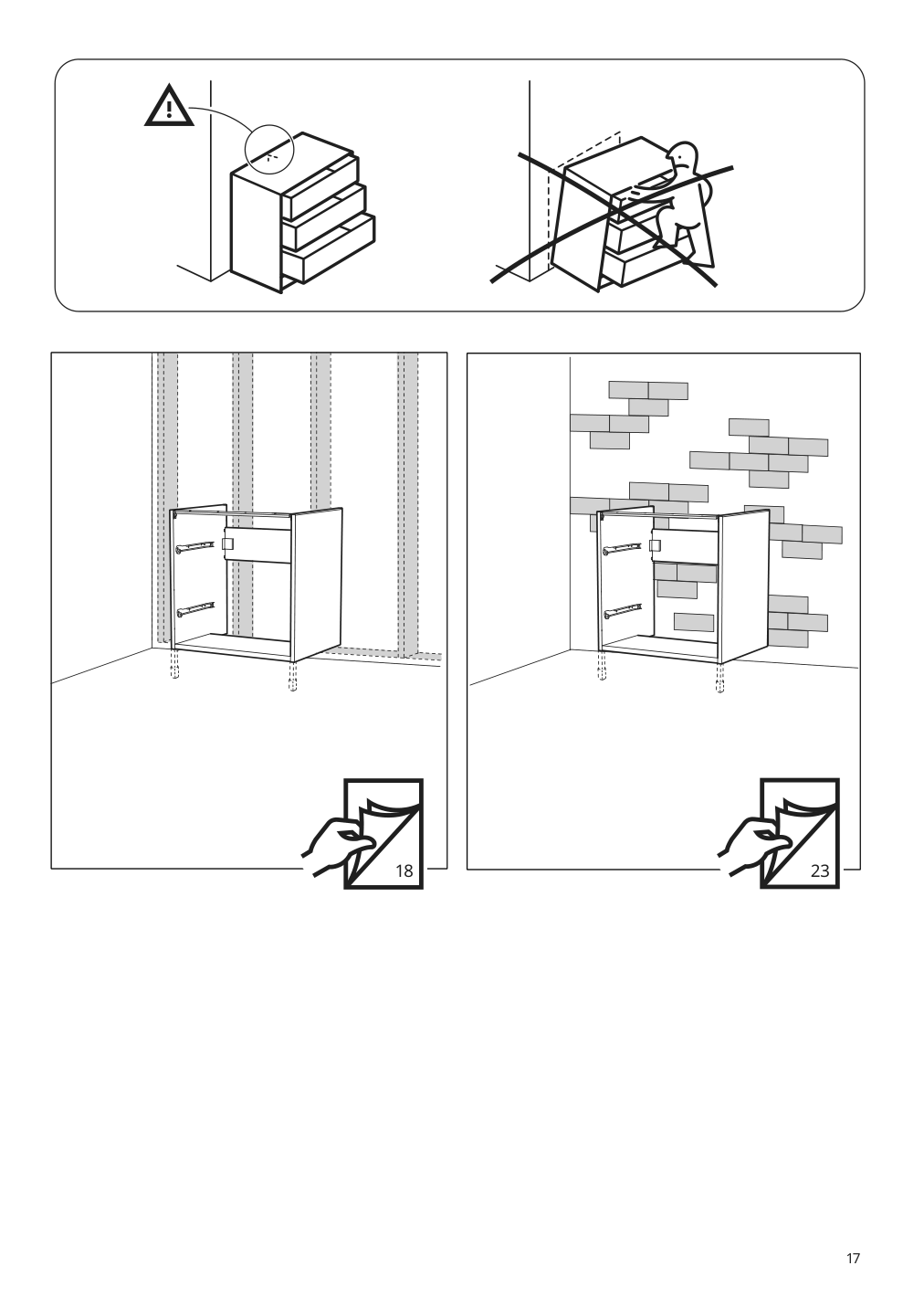 Assembly instructions for IKEA Enhet base cb f sink w 2 drawers gray | Page 17 - IKEA ENHET bathroom 394.408.90