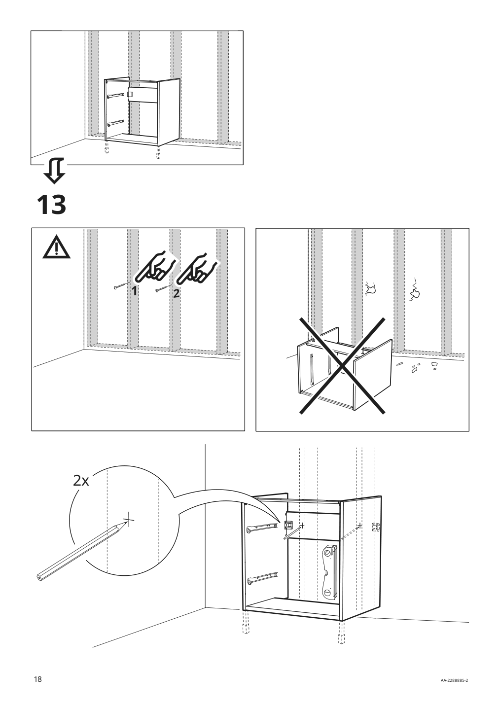 Assembly instructions for IKEA Enhet base cb f sink w 2 drawers gray | Page 18 - IKEA ENHET bathroom 394.408.85