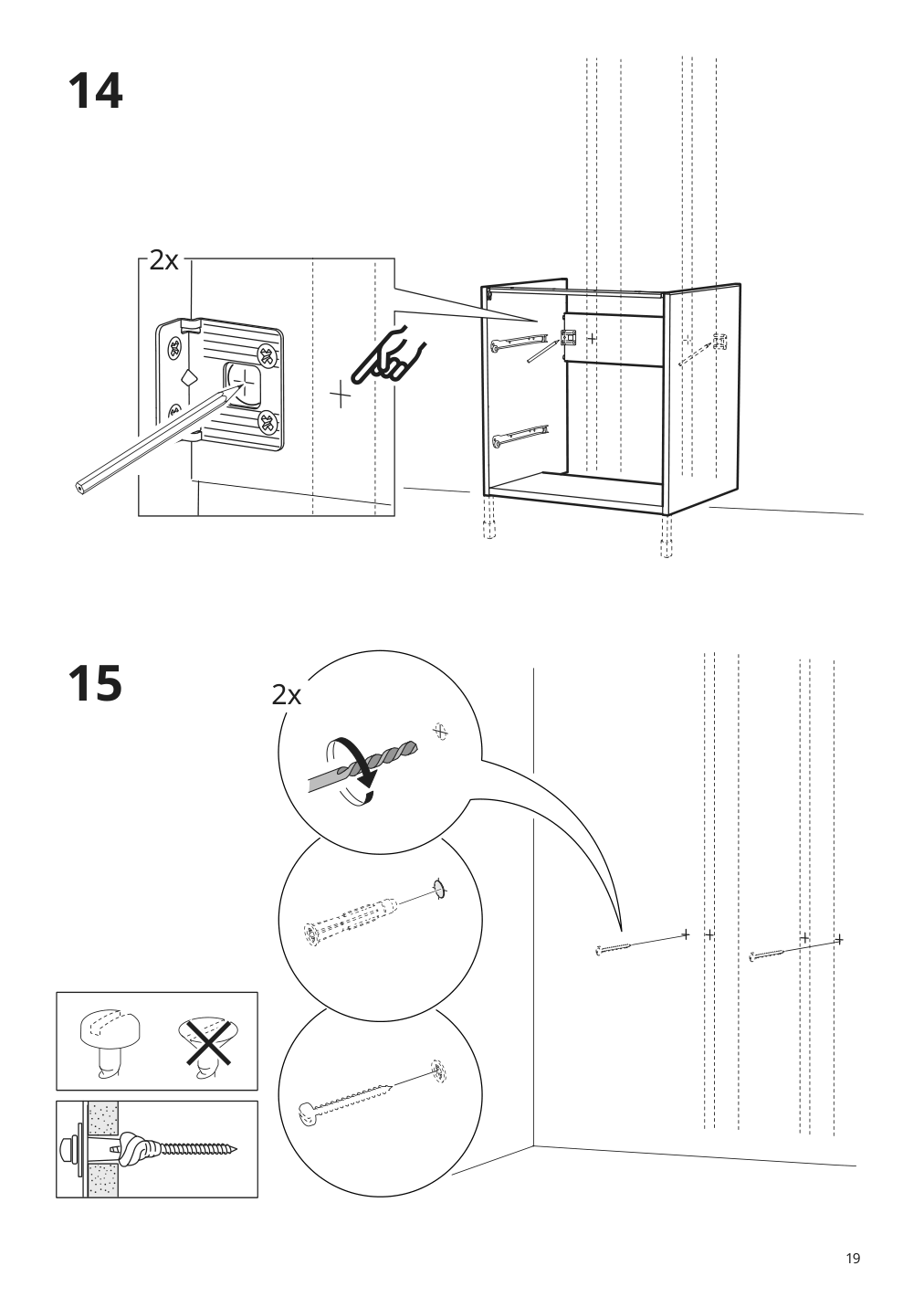 Assembly instructions for IKEA Enhet base cb f sink w 2 drawers gray | Page 19 - IKEA ENHET bathroom 894.409.20