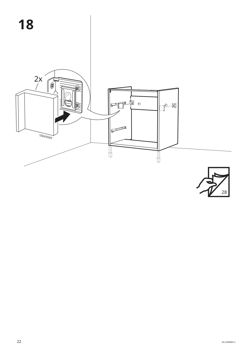 Assembly instructions for IKEA Enhet base cb f sink w 2 drawers gray | Page 22 - IKEA ENHET bathroom 894.409.20