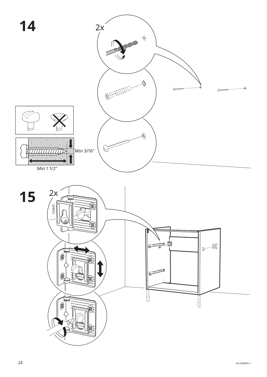 Assembly instructions for IKEA Enhet base cb f sink w 2 drawers gray | Page 24 - IKEA ENHET / TVÄLLEN sink cabinet with 2 drawers 594.378.63