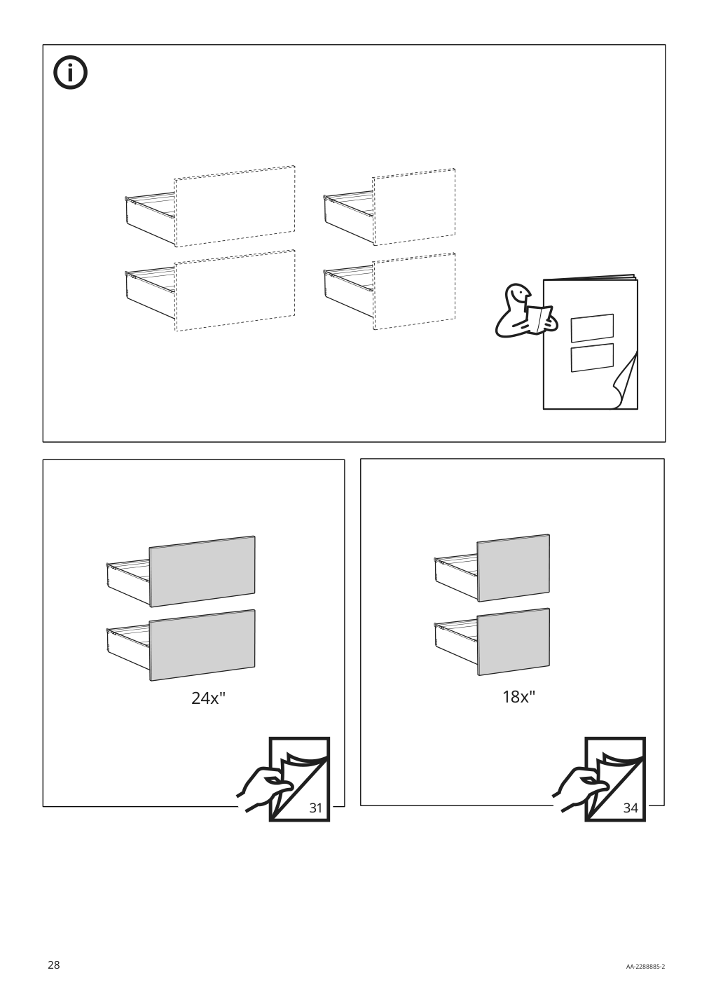 Assembly instructions for IKEA Enhet base cb f sink w 2 drawers gray | Page 28 - IKEA ENHET / TVÄLLEN sink cabinet with 2 drawers 294.378.69