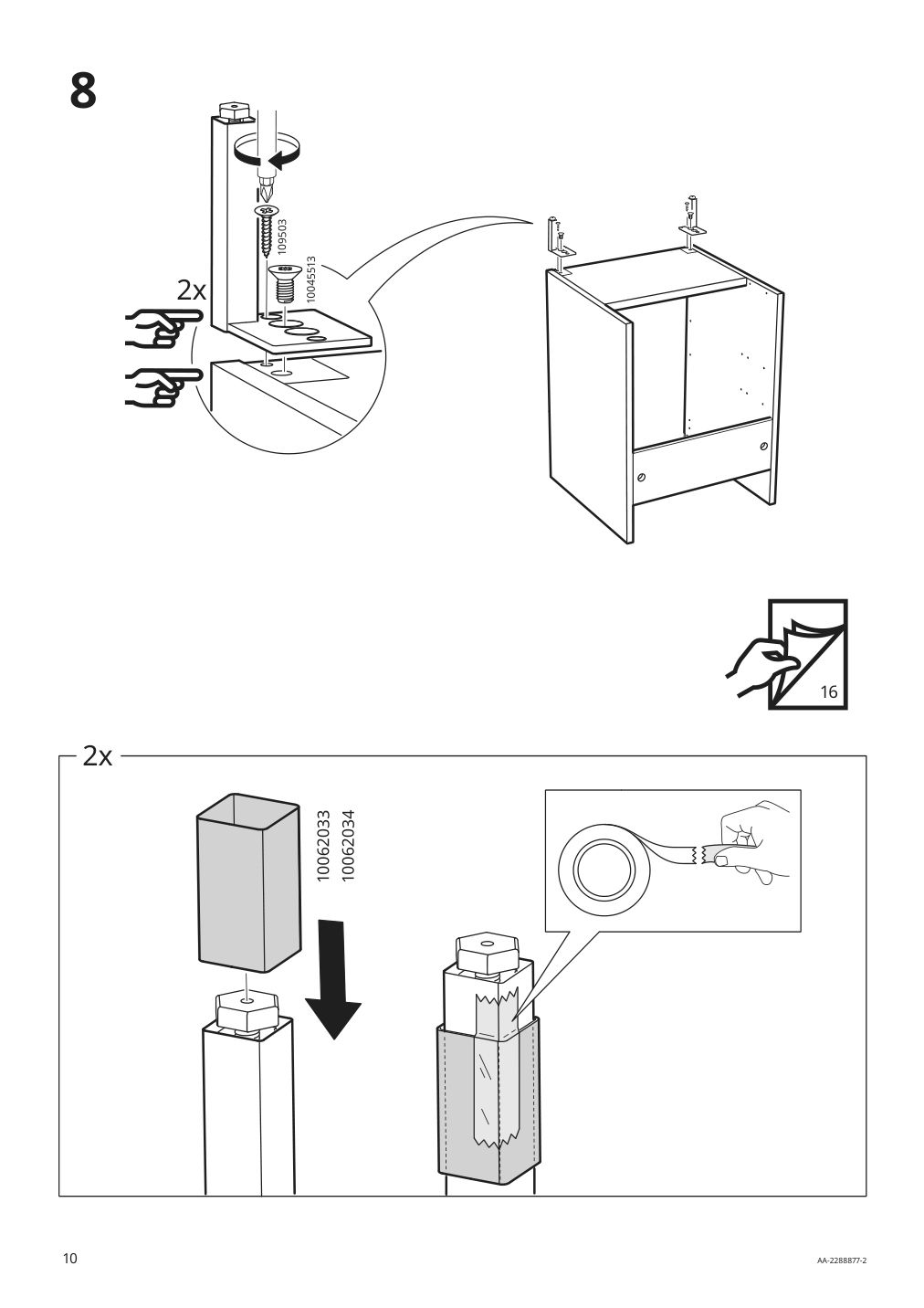 Assembly instructions for IKEA Enhet base cb f sink w shelf gray | Page 10 - IKEA ENHET / TVÄLLEN sink cabinet with 1 door 494.378.73