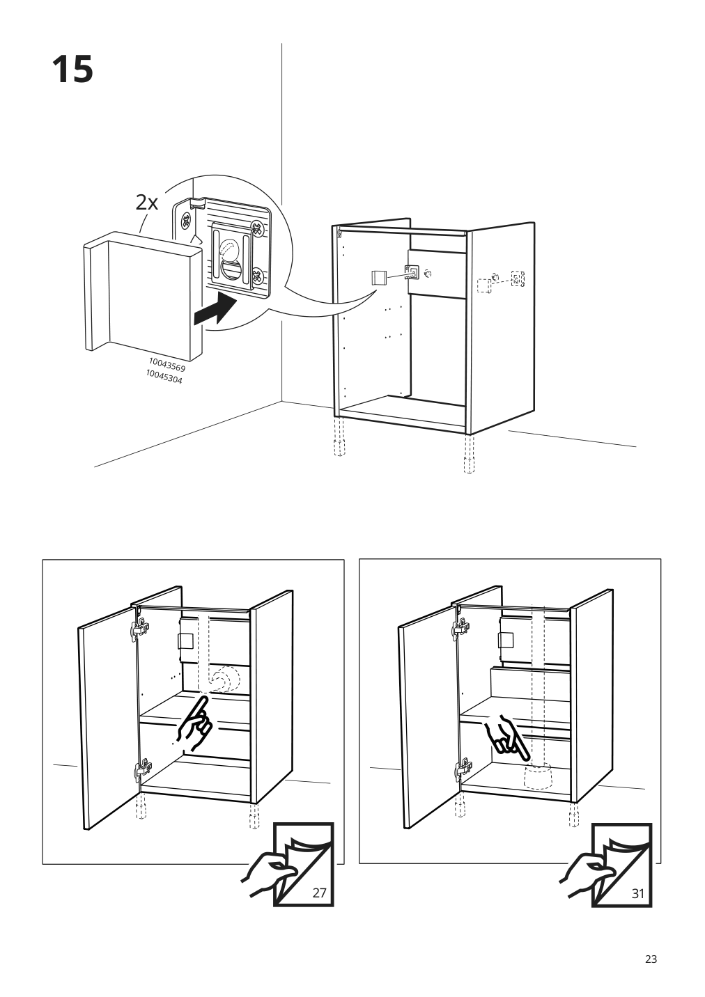 Assembly instructions for IKEA Enhet base cb f sink w shelf gray | Page 23 - IKEA ENHET / TVÄLLEN sink cabinet with 1 door 494.378.73