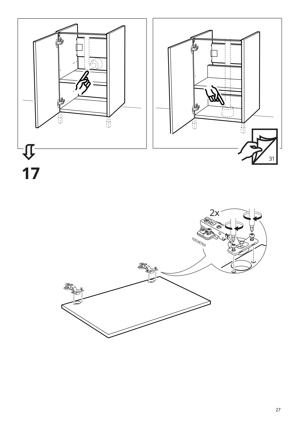 Assembly instructions for IKEA Enhet base cb f sink w shelf gray | Page 27 - IKEA ENHET / TVÄLLEN sink cabinet with 1 door 494.378.73