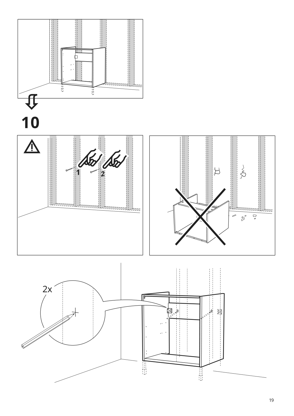 Assembly instructions for IKEA Enhet base cb f sink w shelf gray | Page 19 - IKEA ENHET bathroom 094.409.00