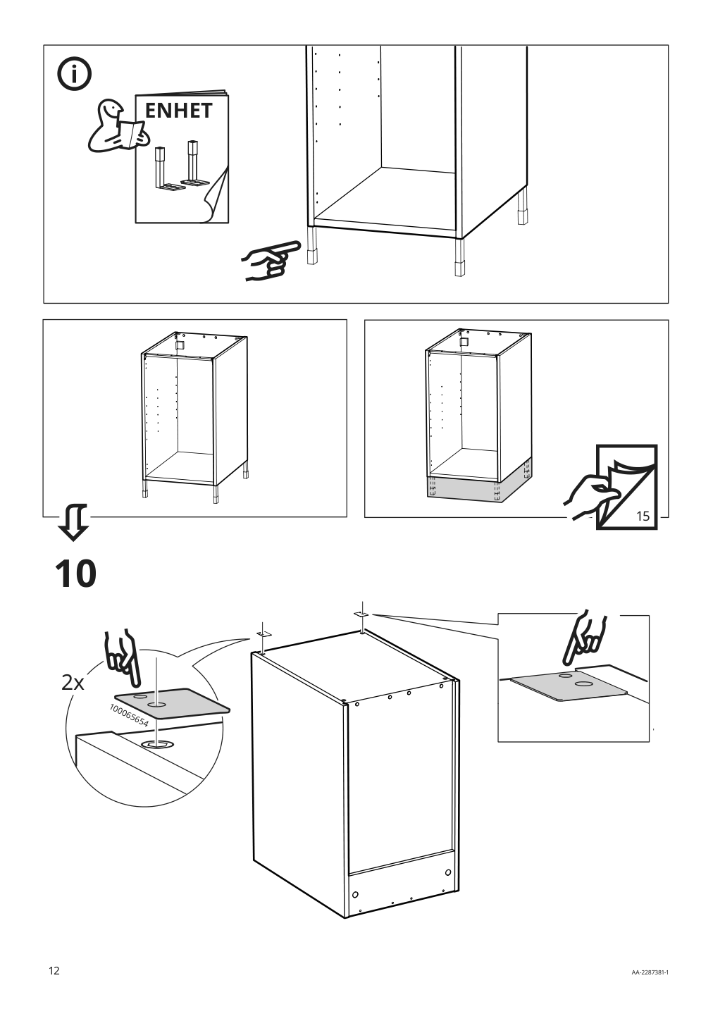 Assembly instructions for IKEA Enhet base cb w shelf white | Page 12 - IKEA ENHET bc w shlf/door 194.316.84