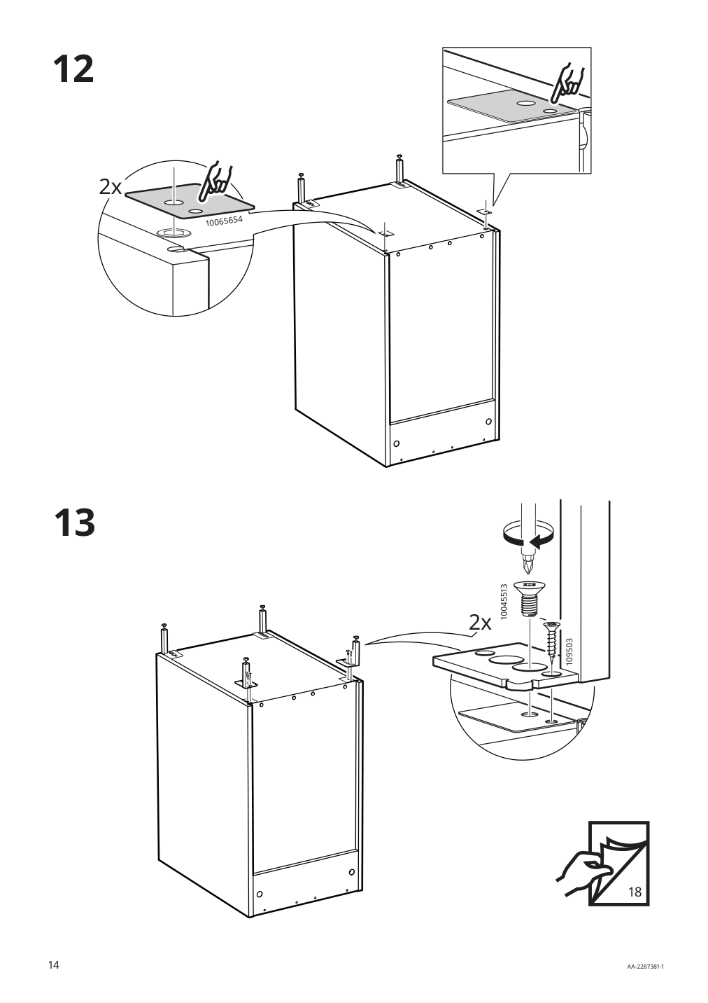 Assembly instructions for IKEA Enhet base cb w shelf white | Page 14 - IKEA ENHET bc w shlf/door 194.316.84