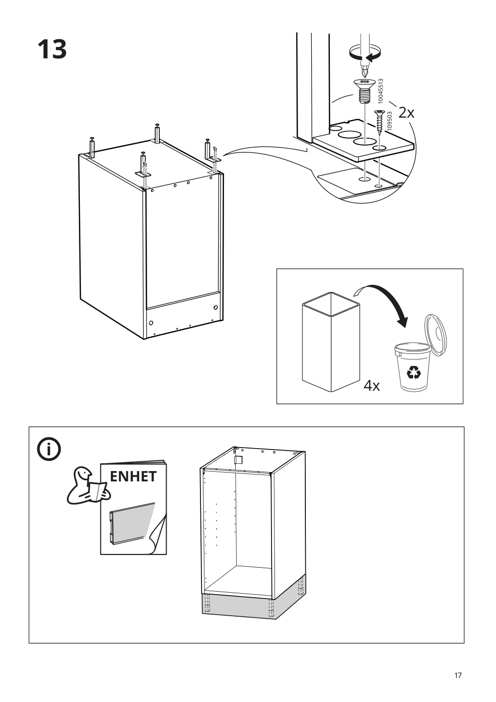 Assembly instructions for IKEA Enhet base cb w shelf white | Page 17 - IKEA ENHET bc w shlf/door 194.316.84
