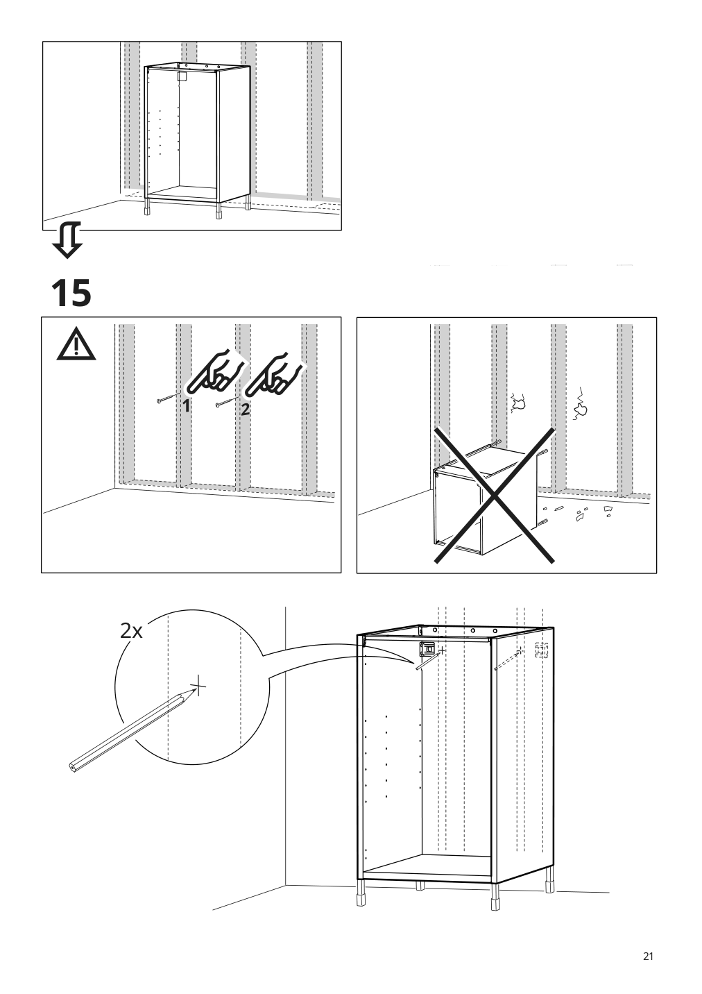 Assembly instructions for IKEA Enhet base cb w shelf white | Page 21 - IKEA ENHET bc w shlf/door 194.316.84