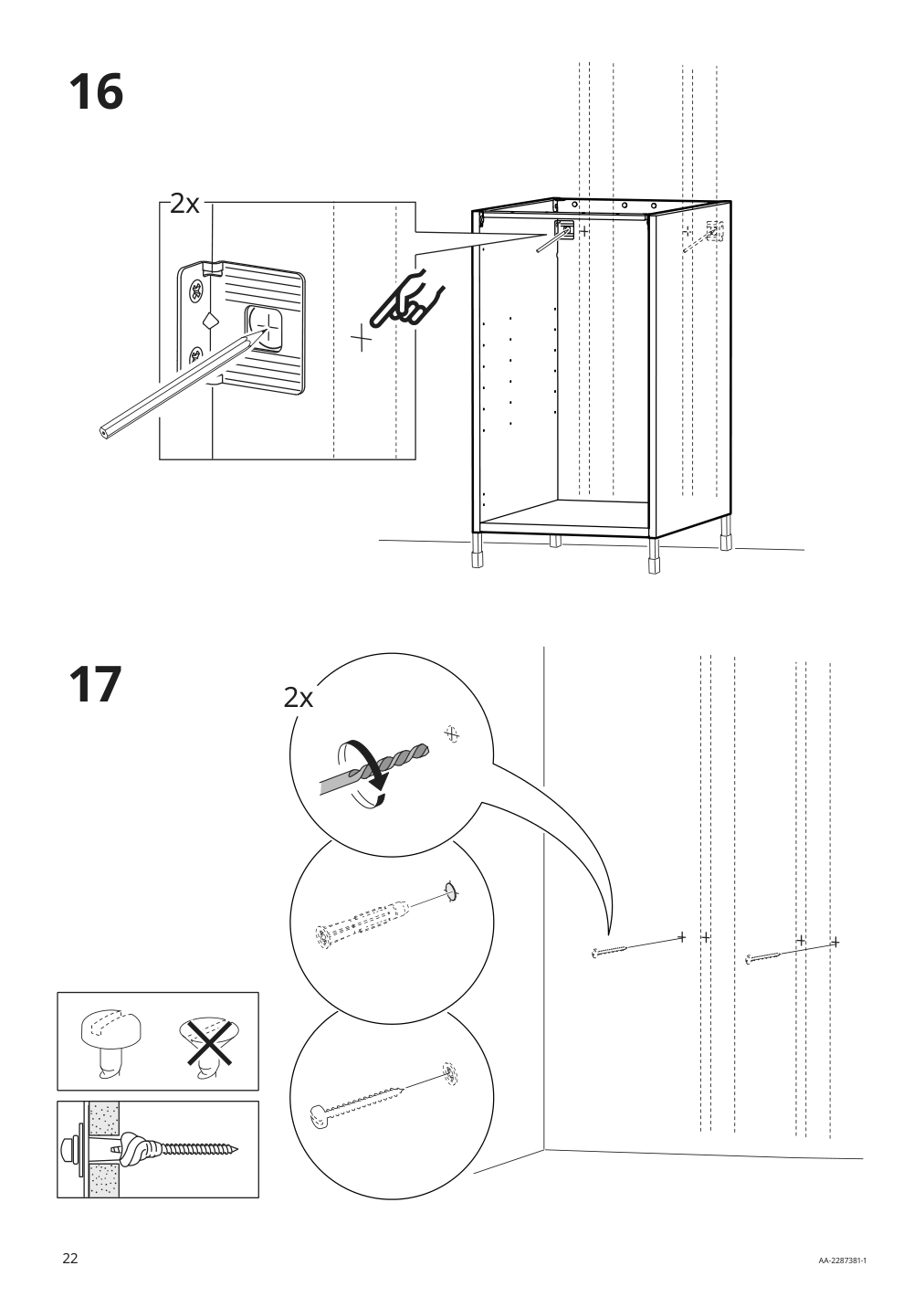 Assembly instructions for IKEA Enhet base cb w shelf white | Page 22 - IKEA ENHET bc w shlf/door 194.316.84