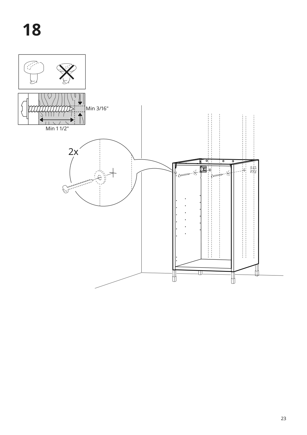 Assembly instructions for IKEA Enhet base cb w shelf white | Page 23 - IKEA ENHET bc w shlf/door 194.316.84