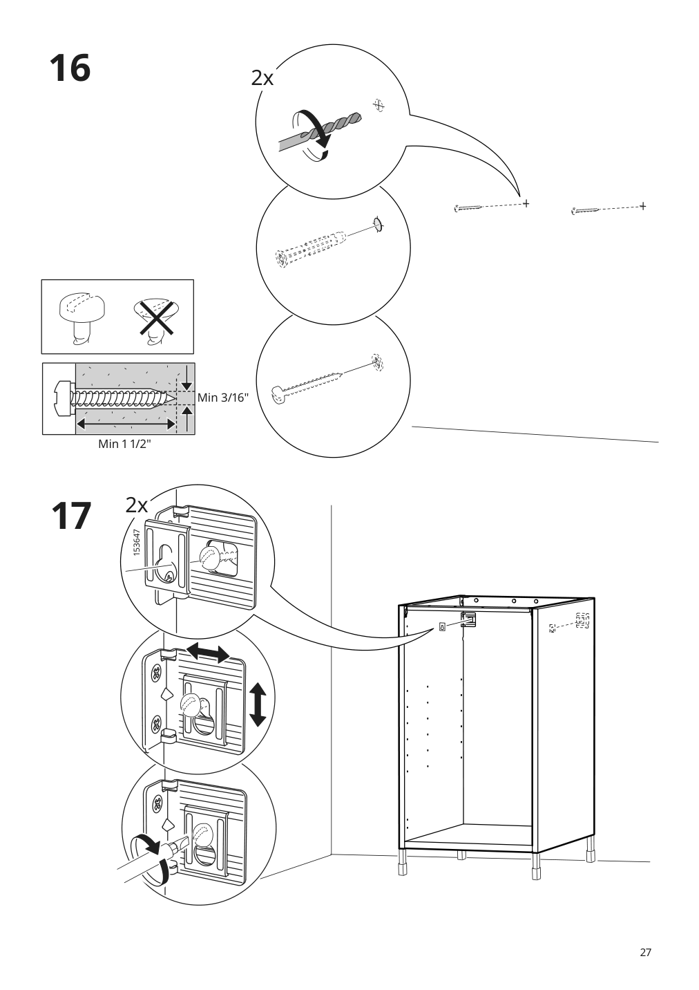 Assembly instructions for IKEA Enhet base cb w shelf white | Page 27 - IKEA ENHET bc w shlf/door 194.316.84
