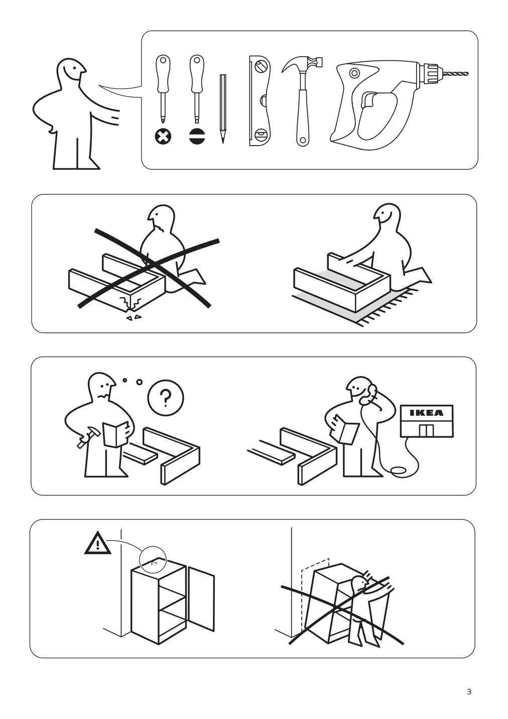 Assembly instructions for IKEA Enhet base cb w shelf white | Page 3 - IKEA ENHET bc w shlf/door 194.316.84
