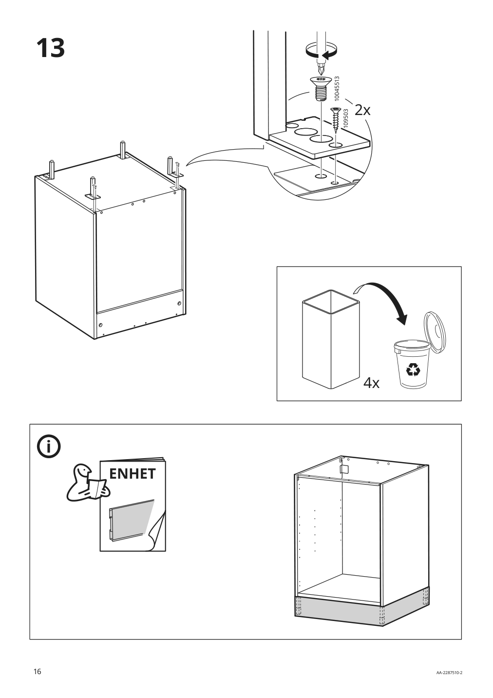 Assembly instructions for IKEA Enhet base cb w shelf white | Page 16 - IKEA ENHET laundry 494.771.14