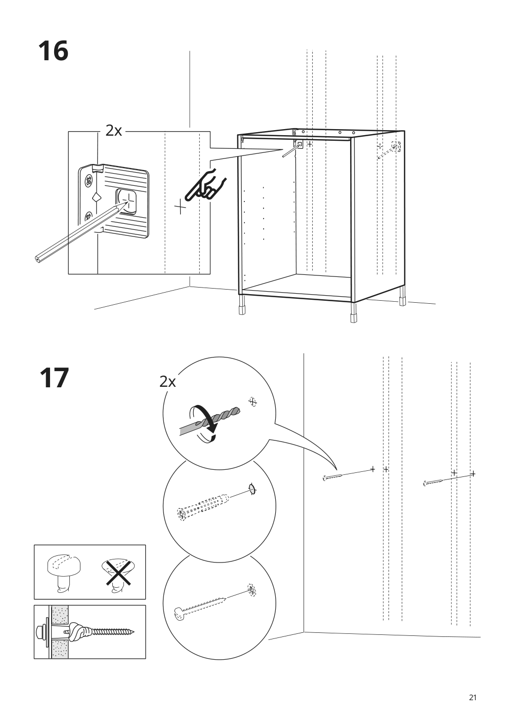 Assembly instructions for IKEA Enhet base cb w shelf white | Page 21 - IKEA ENHET laundry 494.771.14