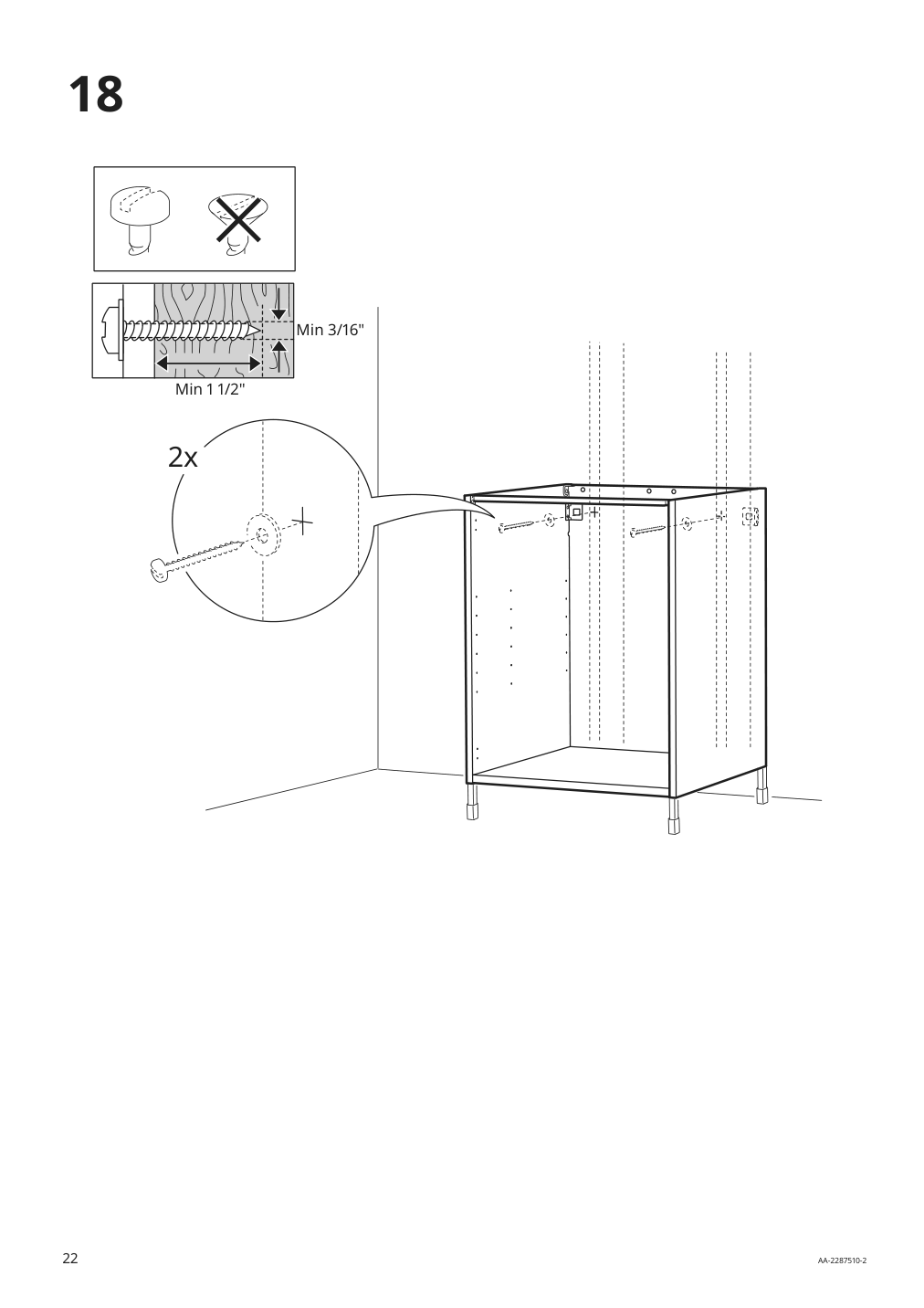 Assembly instructions for IKEA Enhet base cb w shelf white | Page 22 - IKEA ENHET laundry 494.771.14