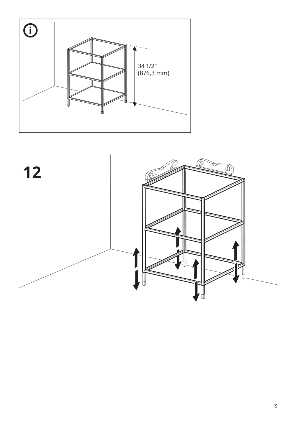 Assembly instructions for IKEA Enhet base fr w shelves white | Page 19 - IKEA ENHET storage combination 794.900.72