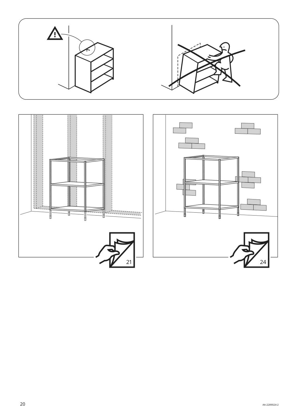 Assembly instructions for IKEA Enhet base fr w shelves white | Page 20 - IKEA ENHET corner kitchen 294.410.03