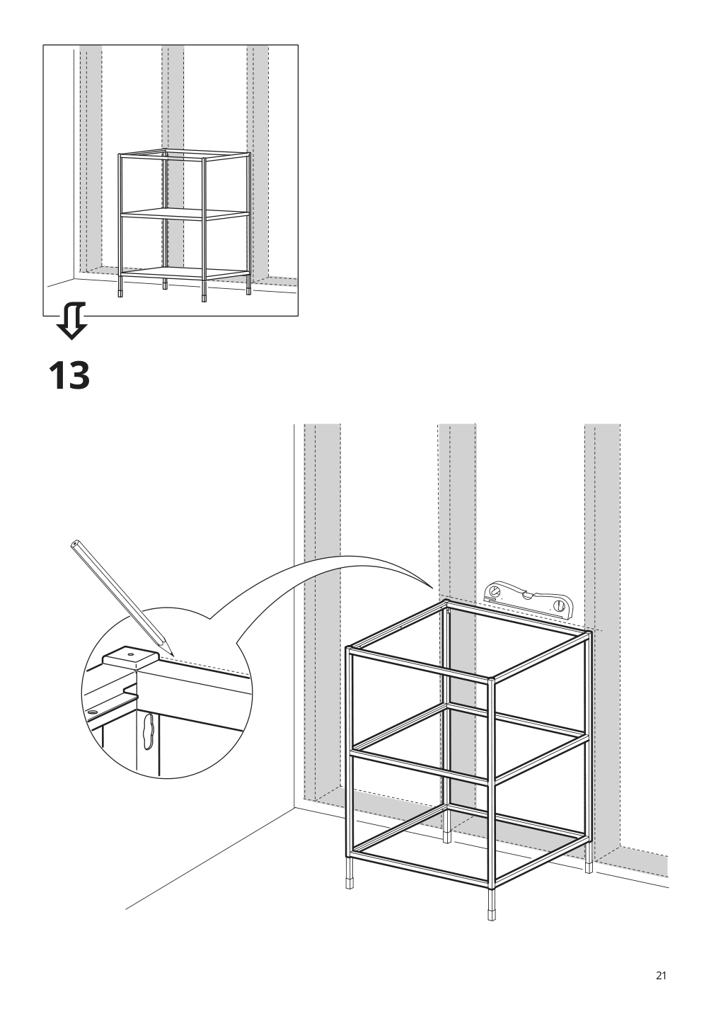 Assembly instructions for IKEA Enhet base fr w shelves anthracite | Page 21 - IKEA ENHET kitchen 894.408.59