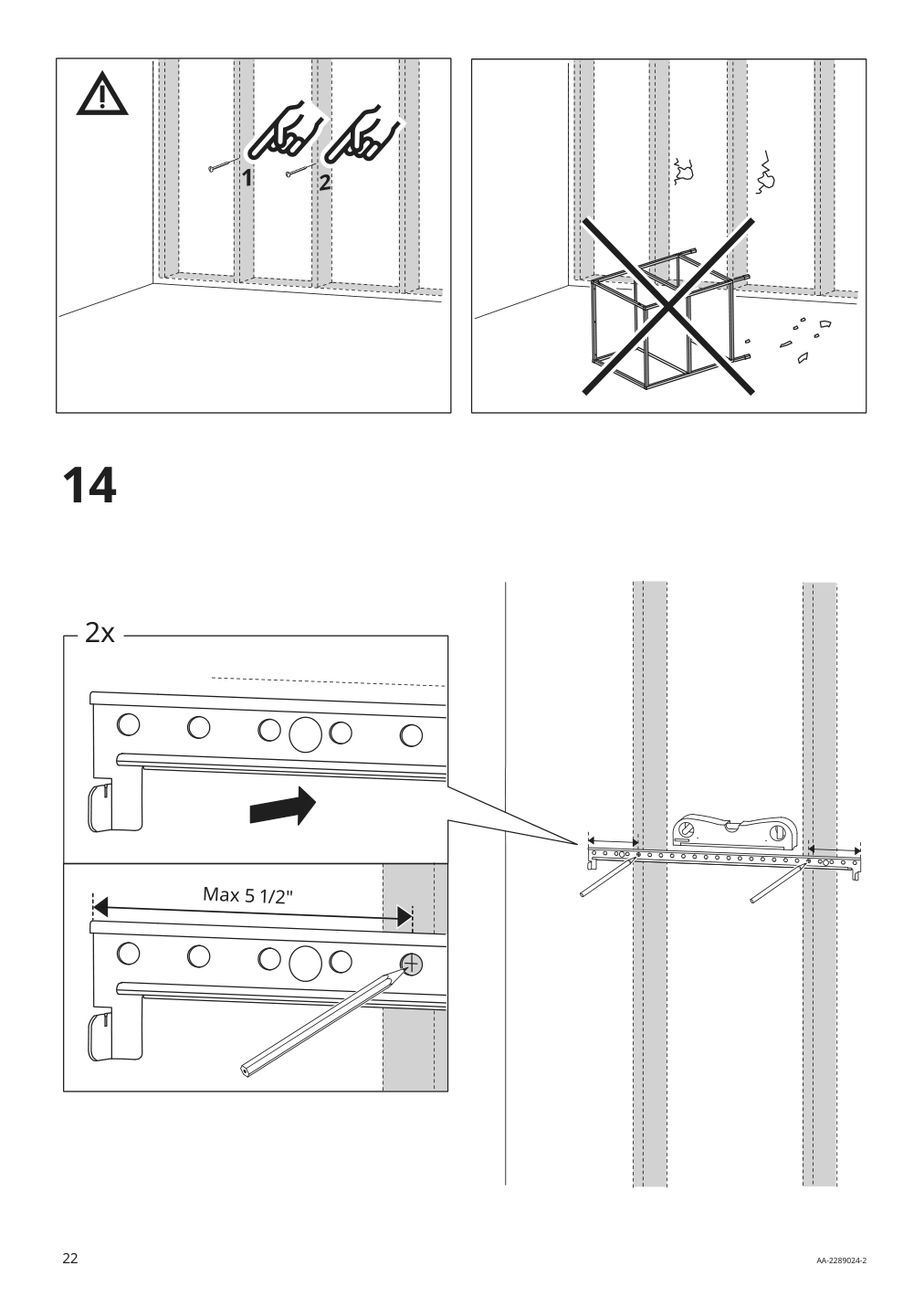 Assembly instructions for IKEA Enhet base fr w shelves white | Page 22 - IKEA ENHET corner kitchen 294.410.03