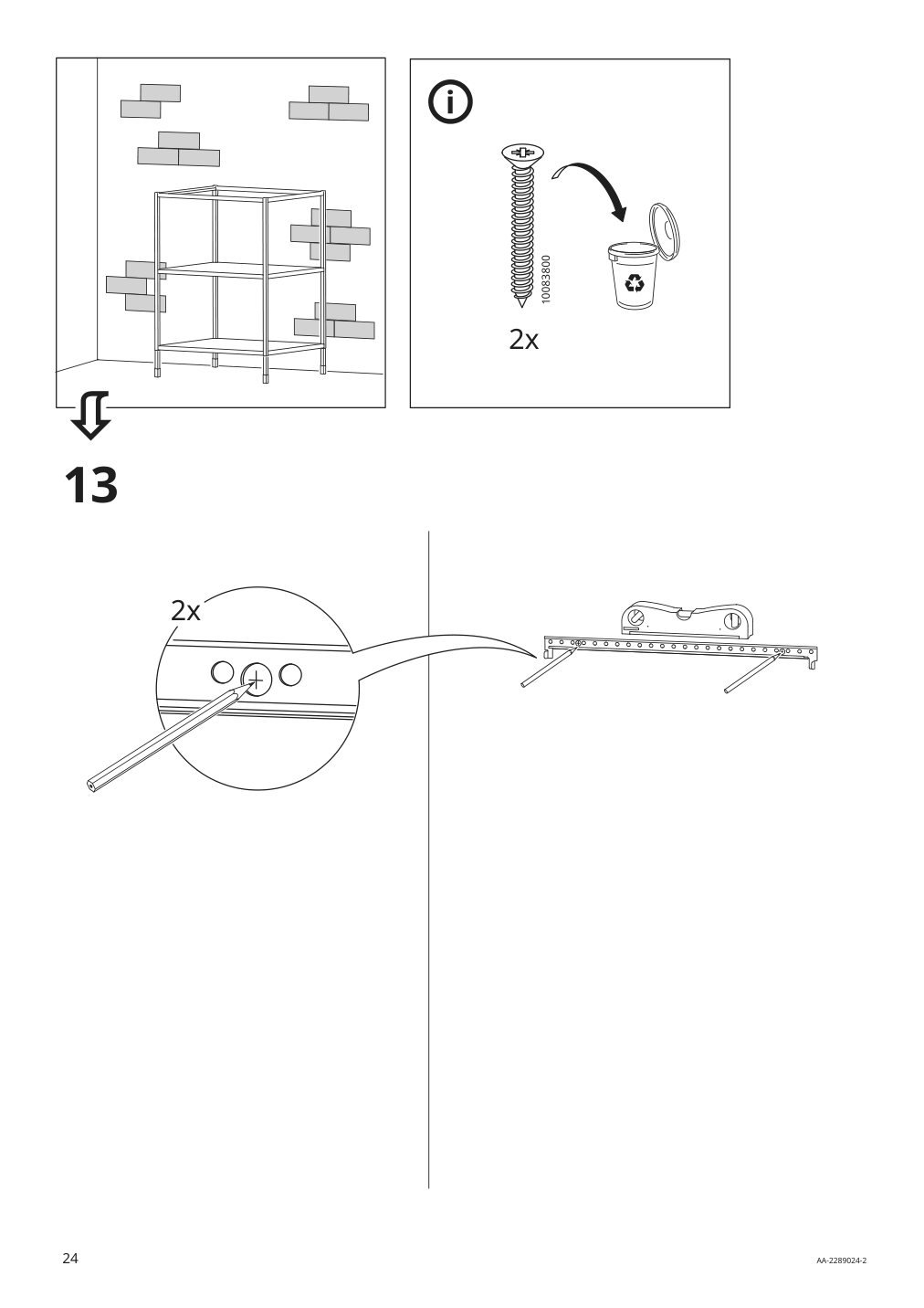 Assembly instructions for IKEA Enhet base fr w shelves anthracite | Page 24 - IKEA ENHET storage combination 194.443.42