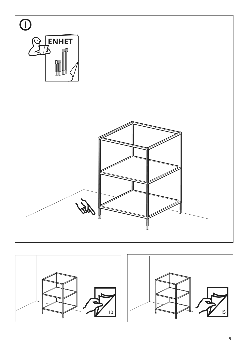 Assembly instructions for IKEA Enhet base fr w shelves white | Page 9 - IKEA ENHET storage combination 794.900.72