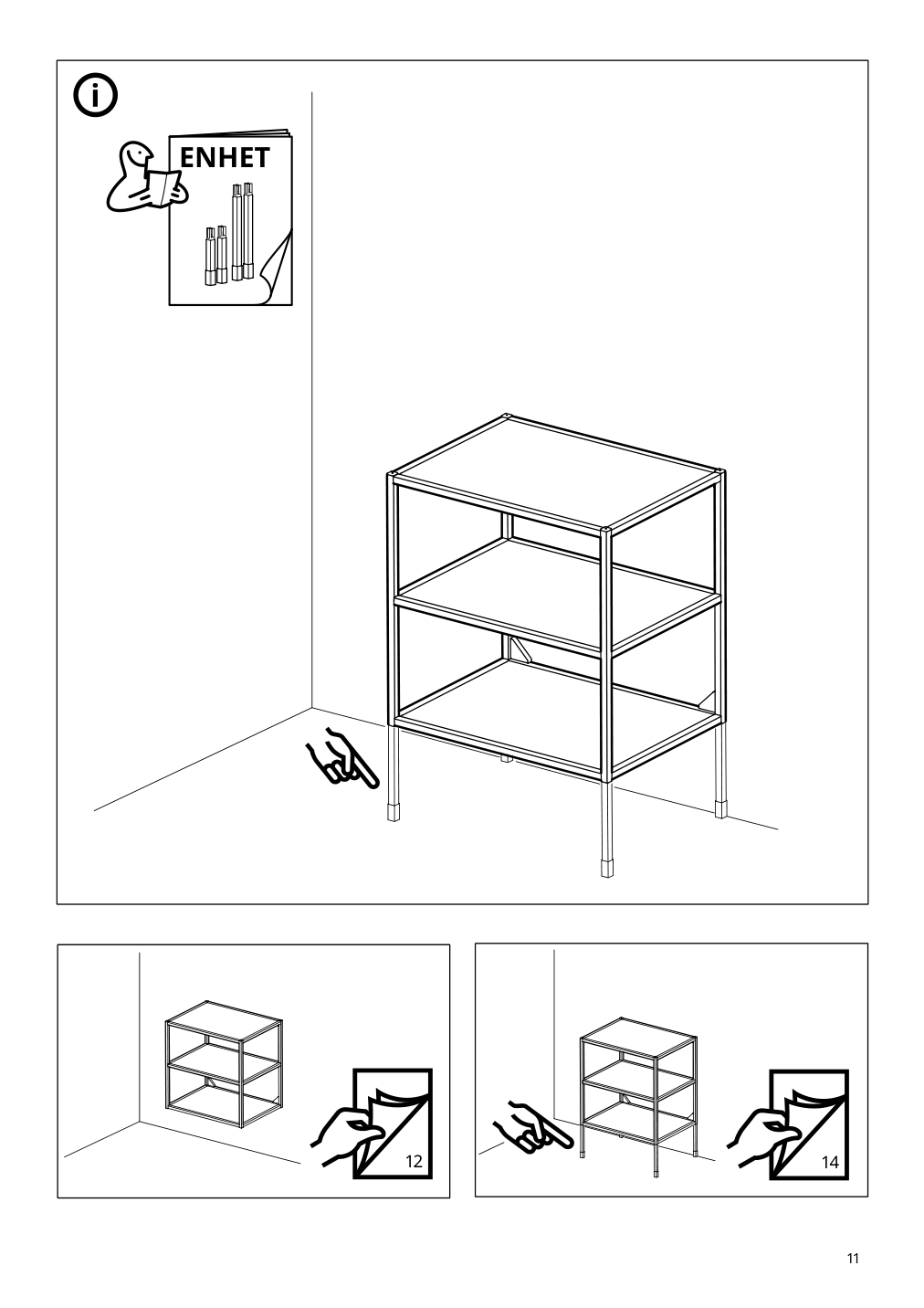 Assembly instructions for IKEA Enhet base fr w shelves anthracite | Page 11 - IKEA ENHET bathroom 994.409.10