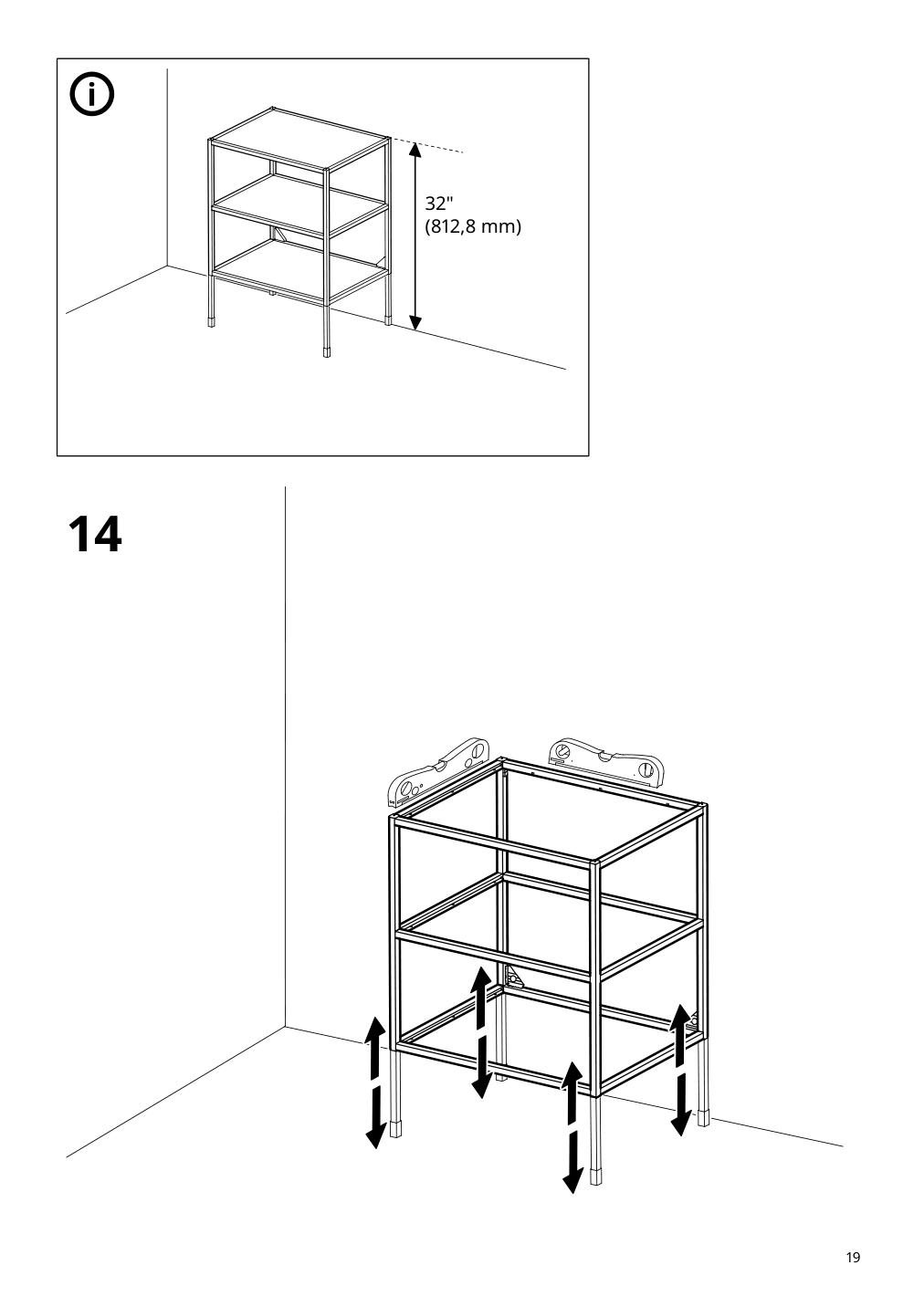 Assembly instructions for IKEA Enhet base fr w shelves anthracite | Page 19 - IKEA ENHET bathroom 794.409.11